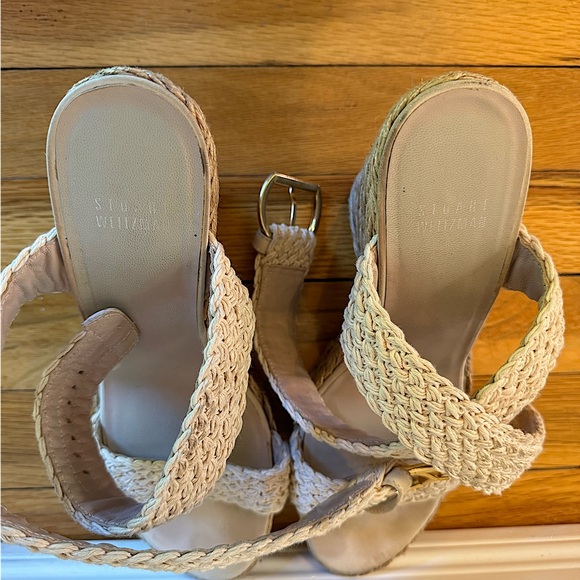 Stuart Weitzman Alex Espadrille Braided Wrap Around sandal in Beige - Picture 5 of 13